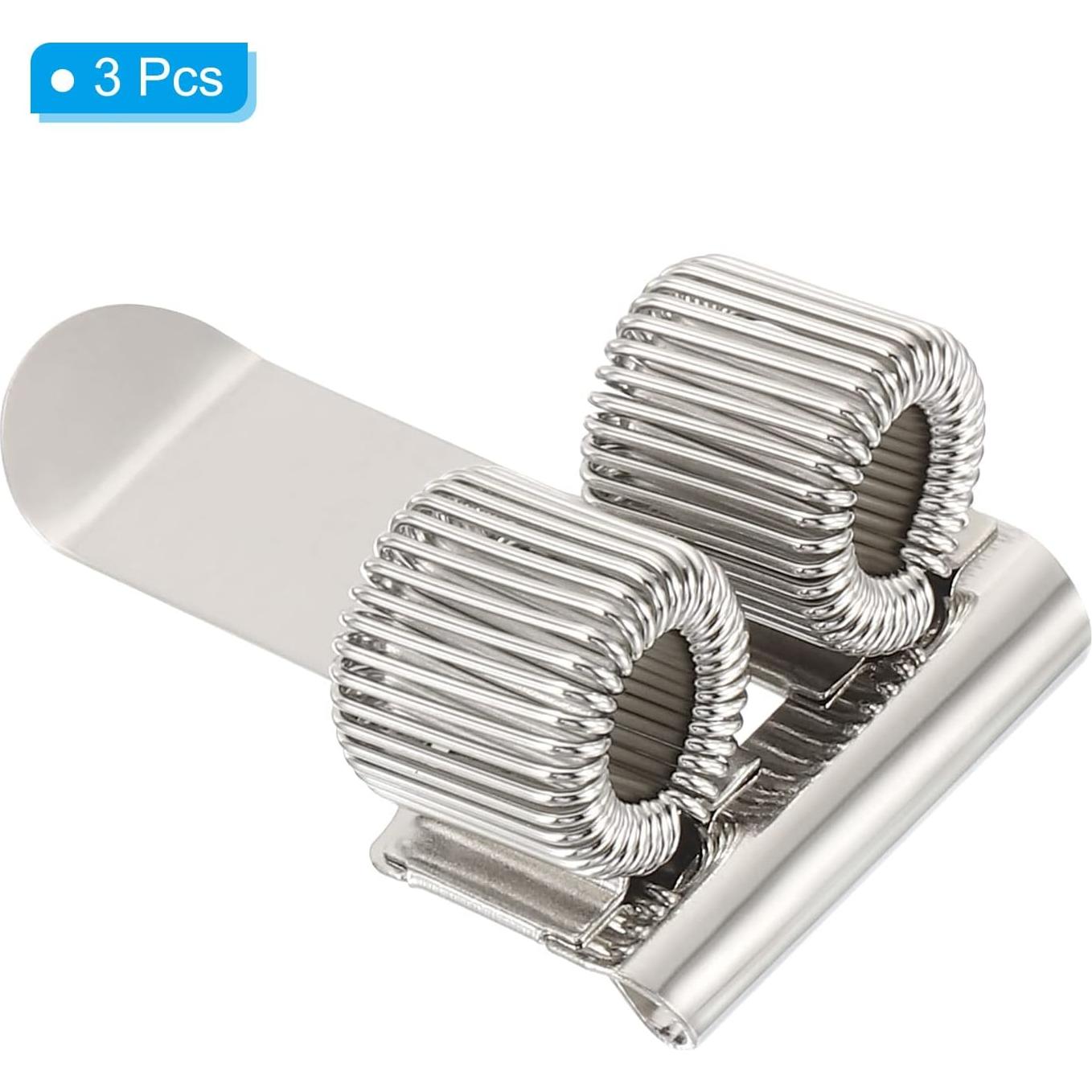Portapenas metálico PATIKIL 3Pcs clips organizadores plata