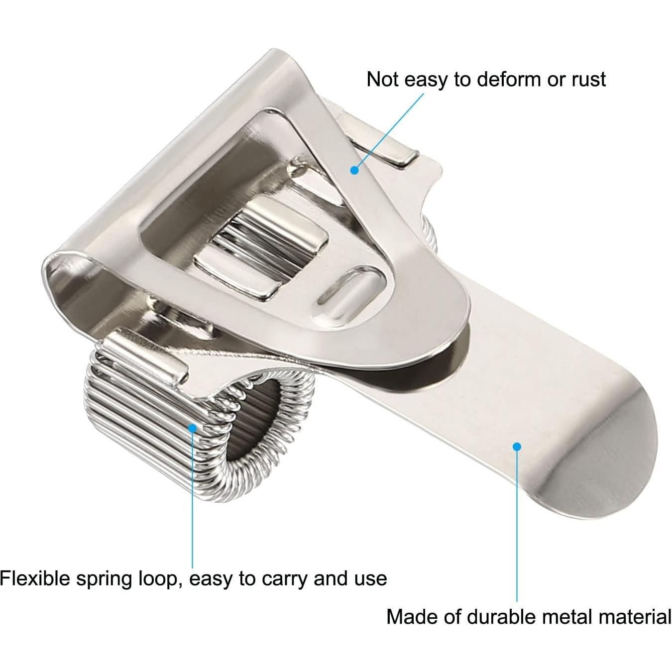 Portapenas metálico PATIKIL 3Pcs clips organizadores plata