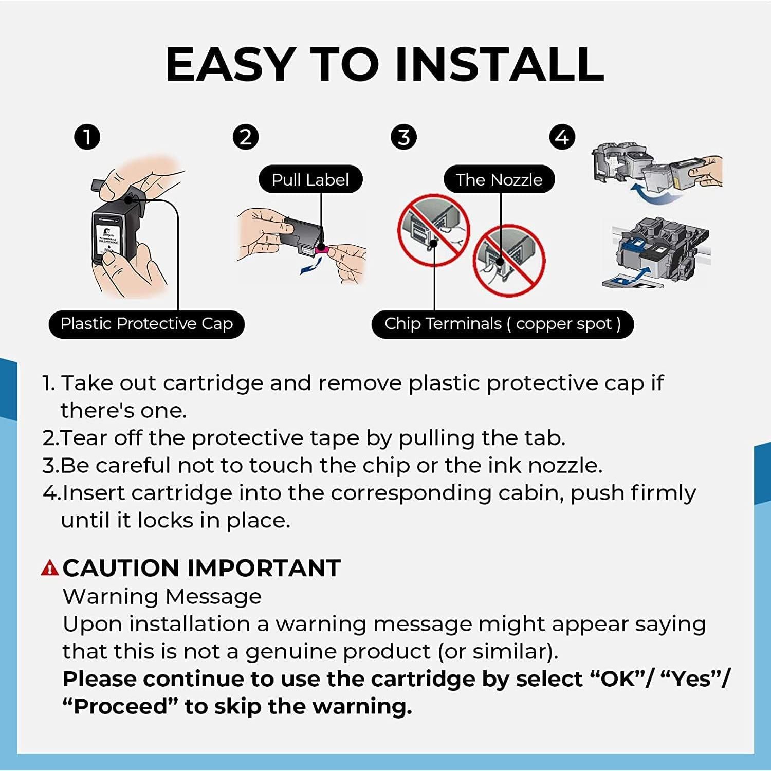 Cartuchos de tinta Penguin 65XL para impresoras HP - Negro y Color