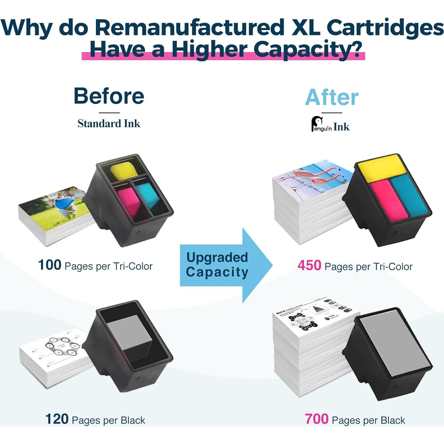 Cartuchos de Tinta Negra Remanufacturados Pingüino HP 67XL - 2 Unidades