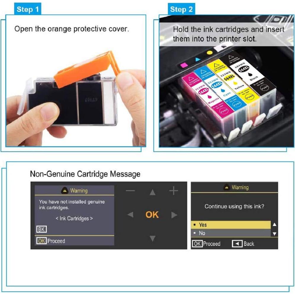 5 Cartuchos de Tinta Negra HP 564XL ZHInk Compatible 22.5ml