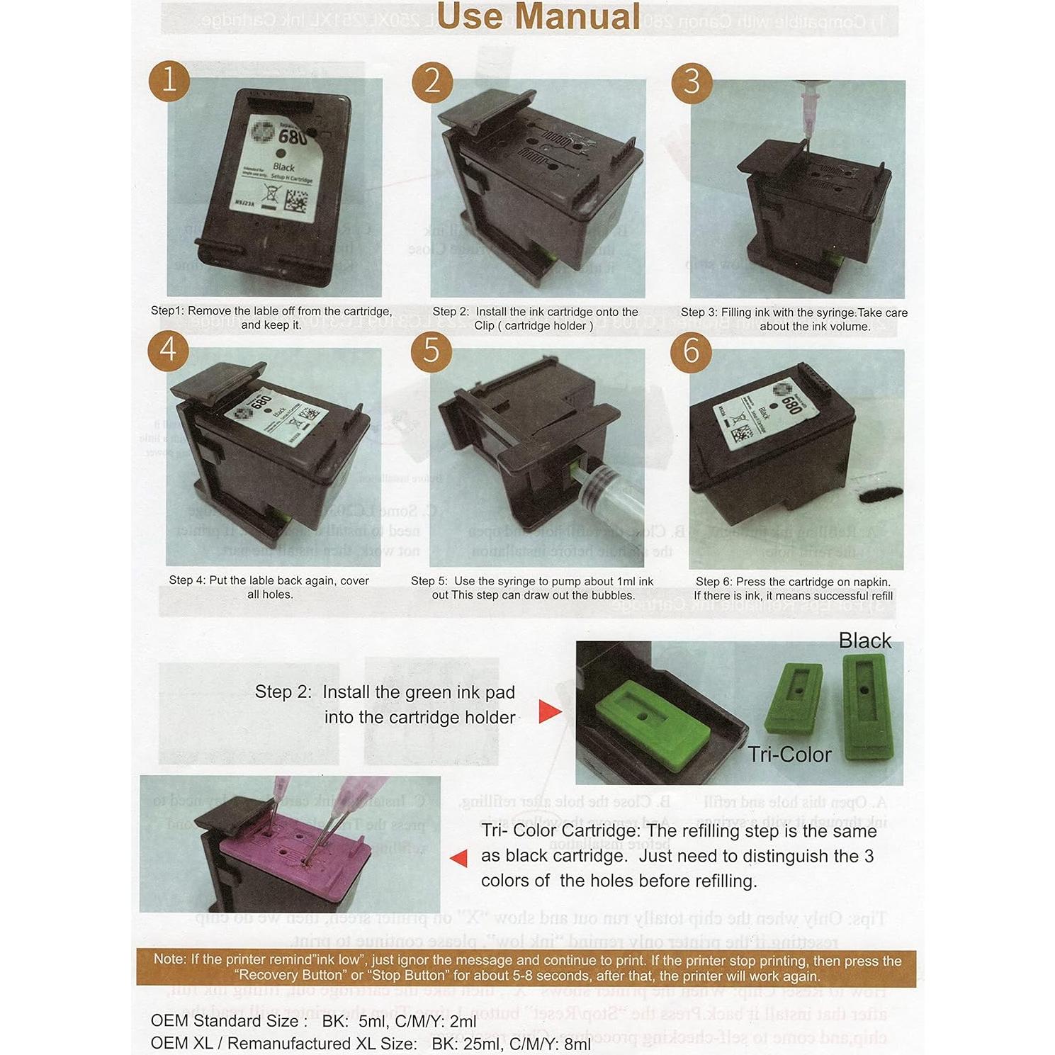 5 Botellas de Tinta Compatible HEMEI para Canon PG-275 CL-276