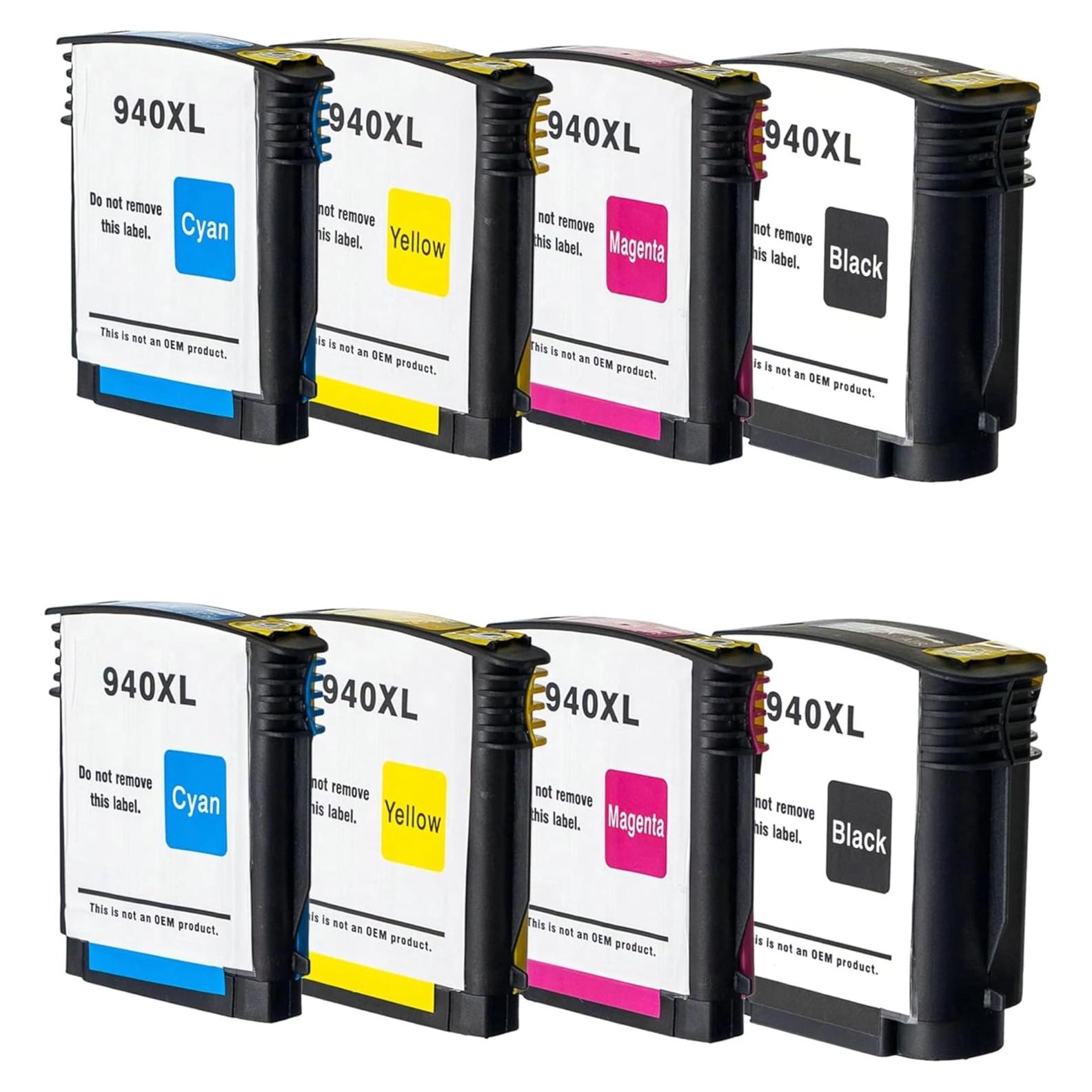 Cartuchos de tinta 940 940XL compatibles HP - 8 piezas