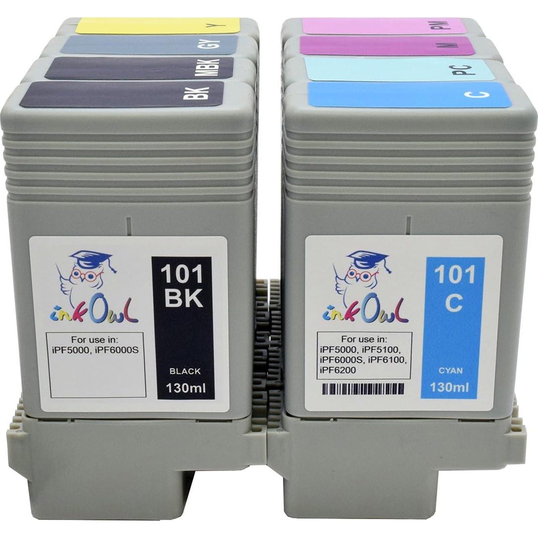 Cartucho de tinta InkOwl PFI-101 para Canon iPF5000/6000S 8-Pack
