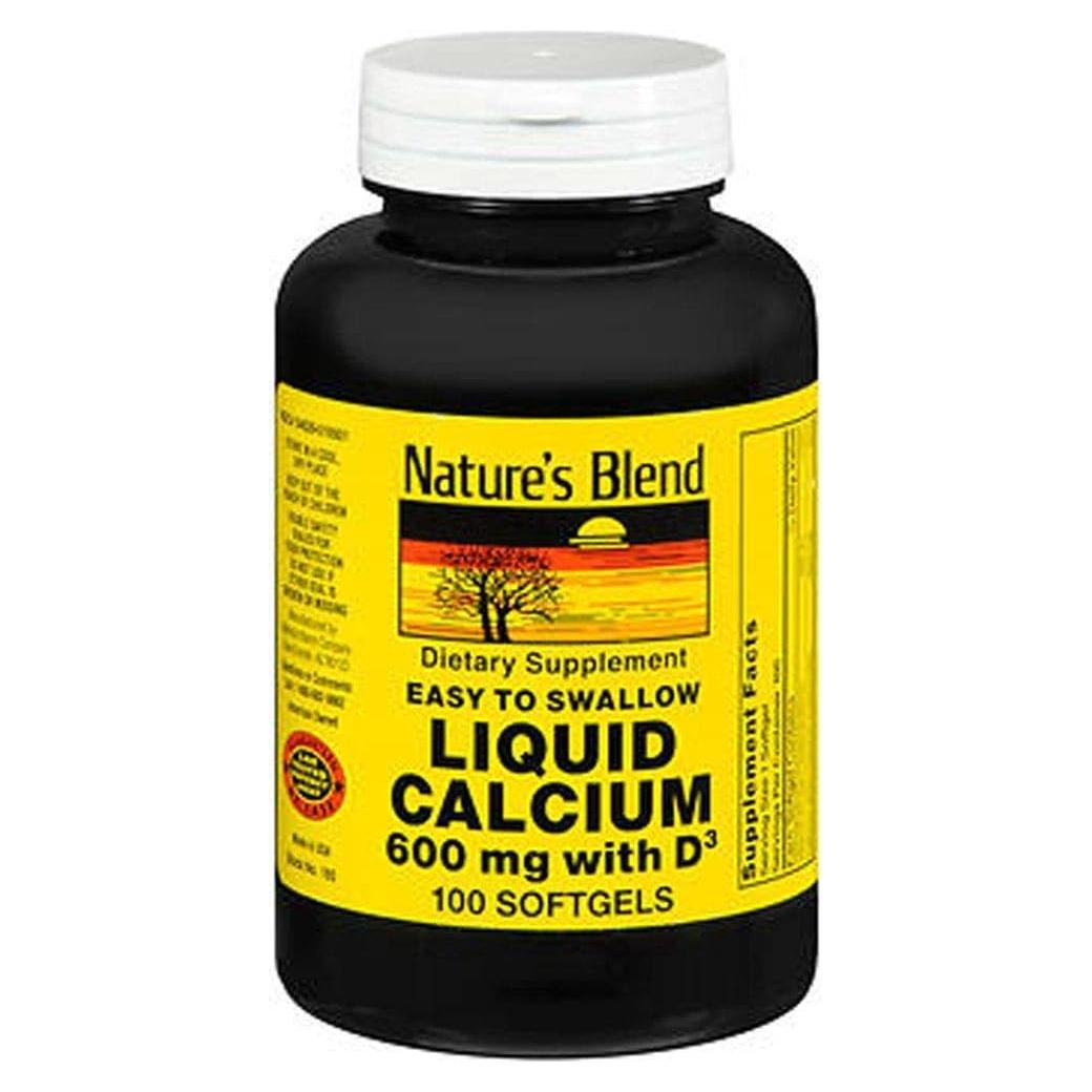 Calcio Líquido Mezcla de la Naturaleza 600 mg con D3 100 Softgel