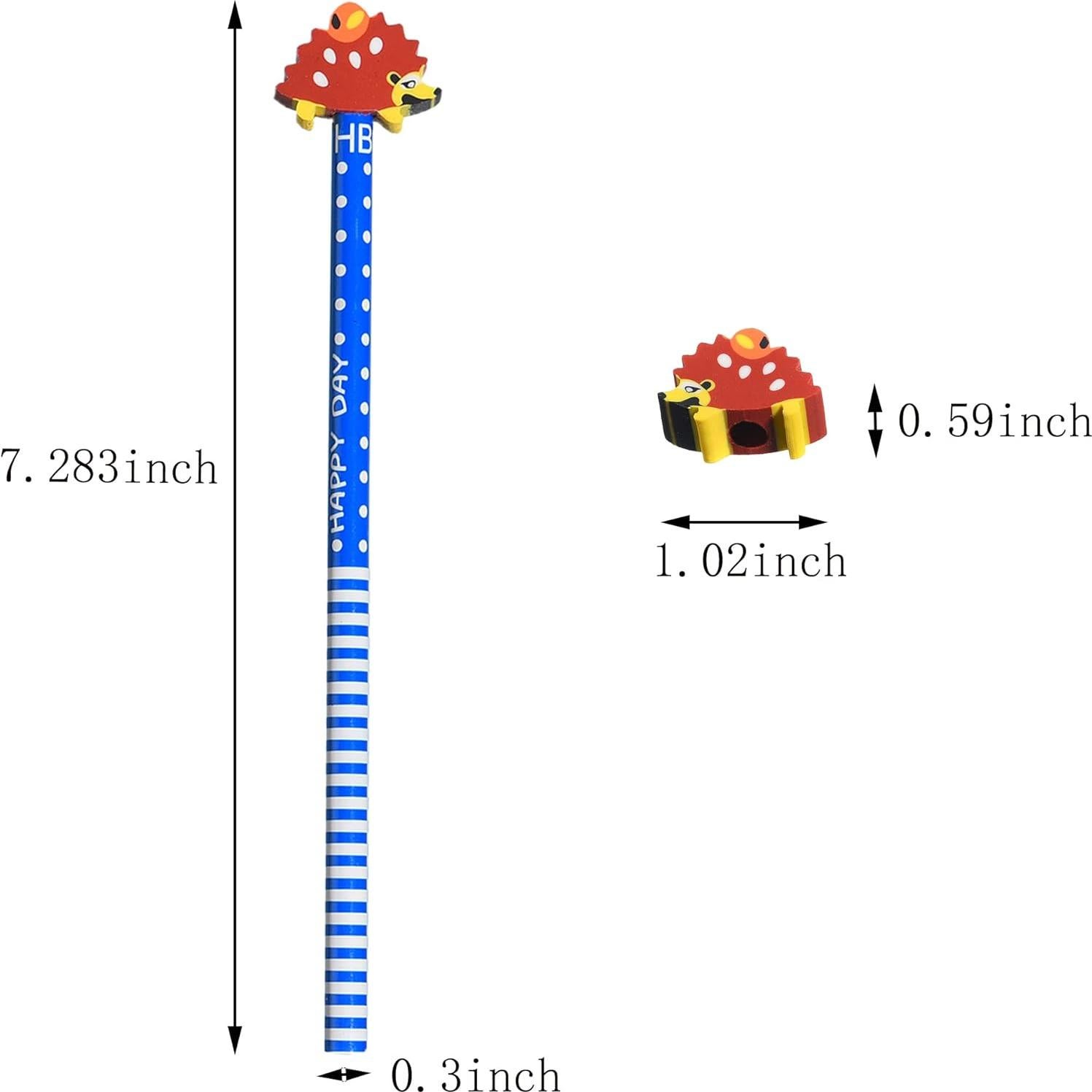 28 Lápices Divertidos QDXATIVP con Borradores de Animales y Frutas
