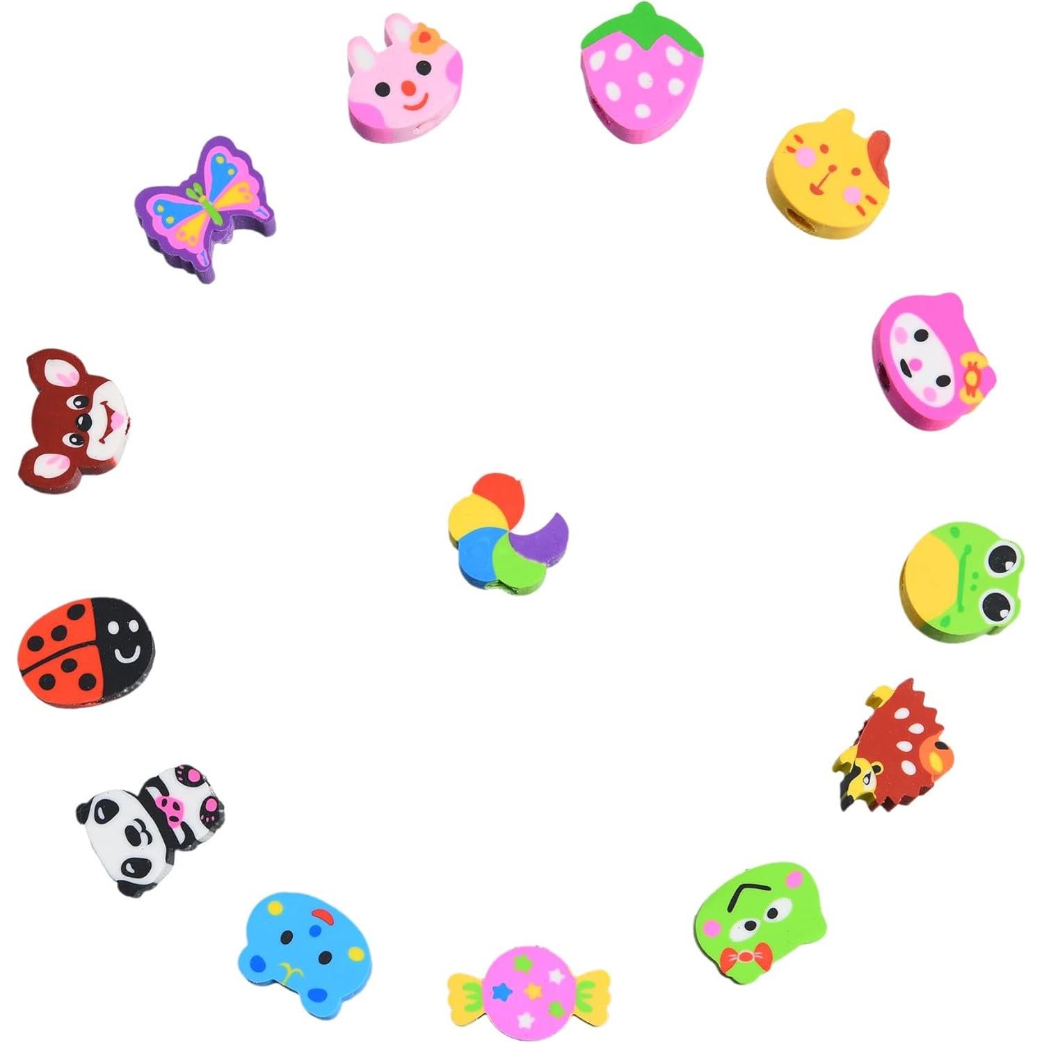 28 Lápices Divertidos QDXATIVP con Borradores de Animales y Frutas