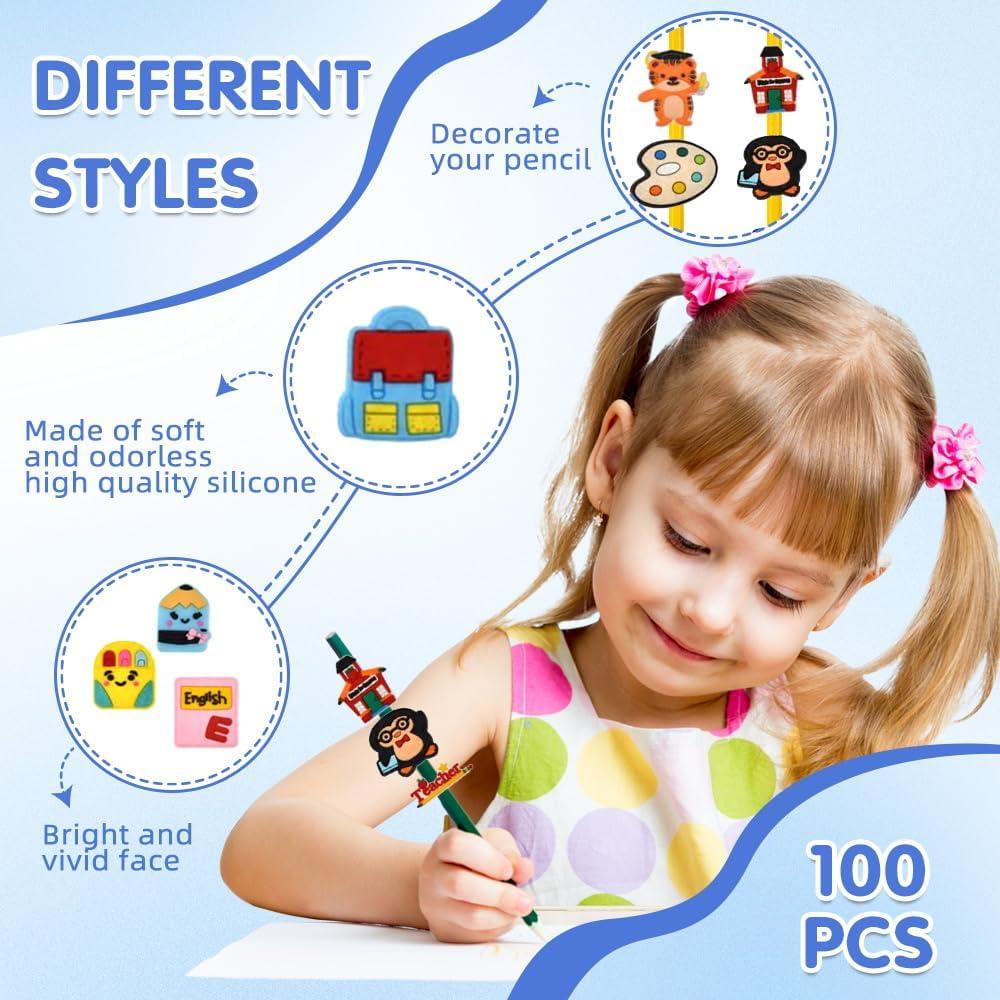 100 Adornos para Lápices KomoDomo - Decoraciones Escolares