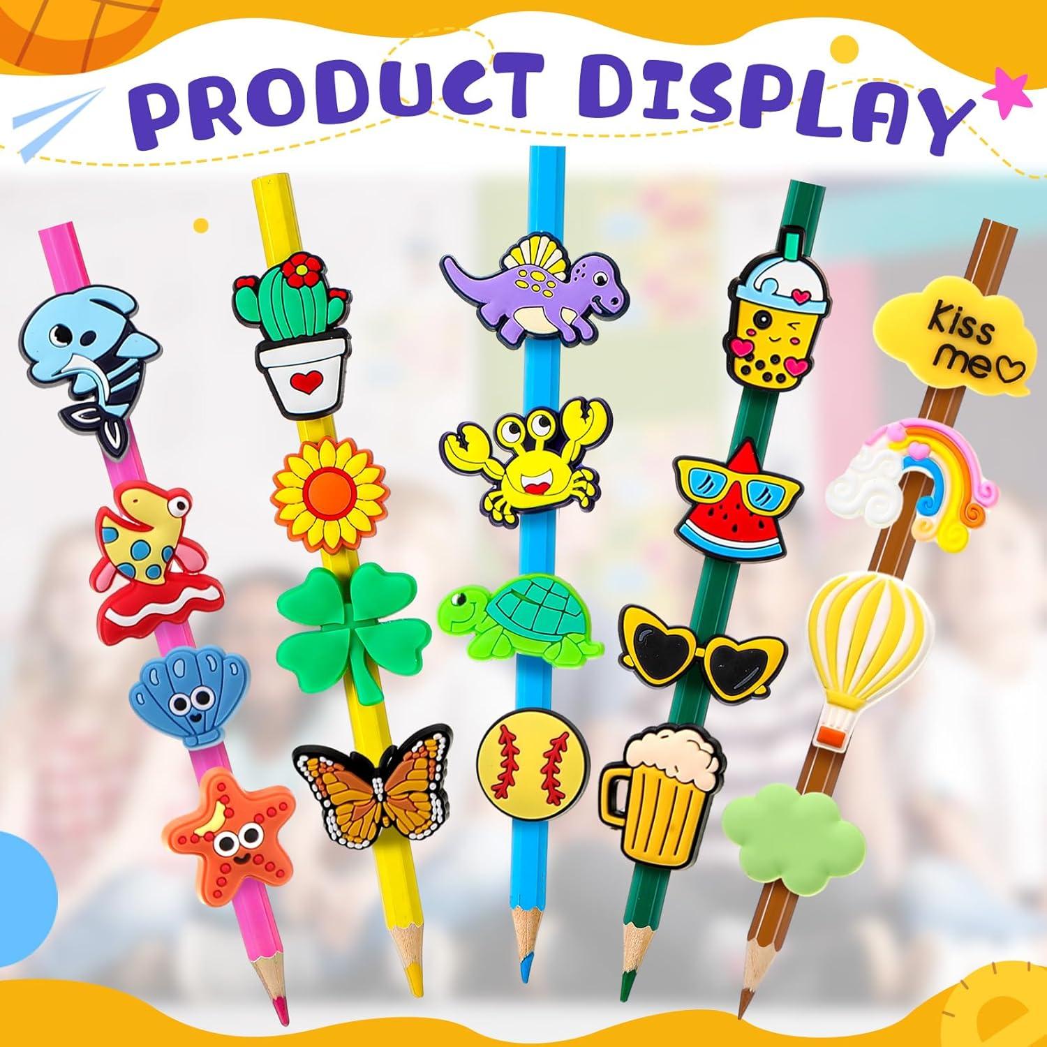 Seajan 160 Clips Decorativos para Lápiz PVC Multicolor