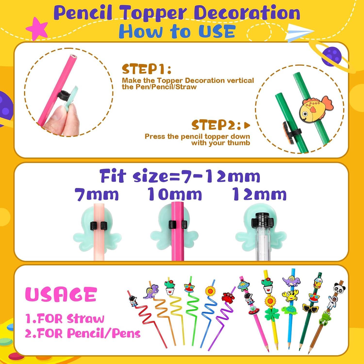 Seajan 160 Clips Decorativos para Lápiz PVC Multicolor