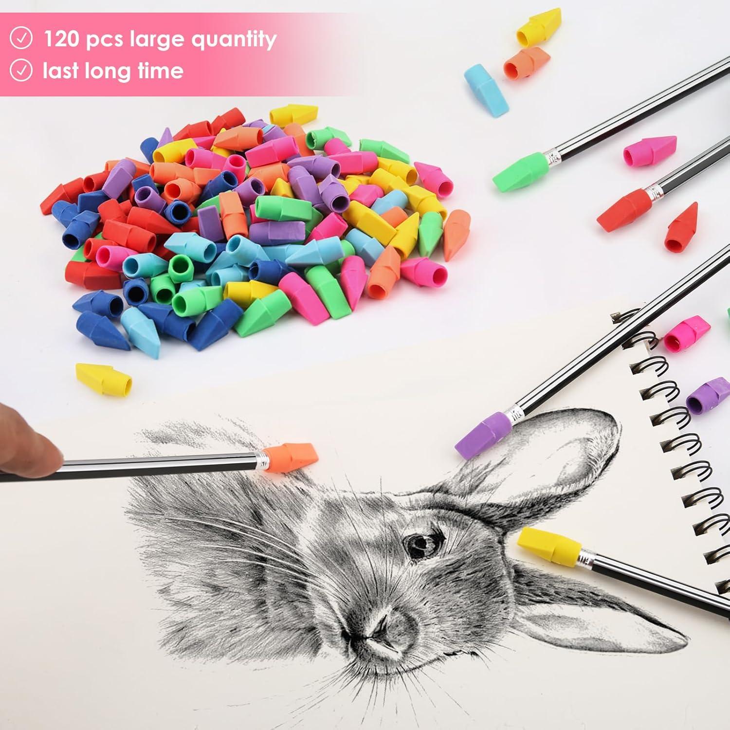Borradores de Tapa YISAN 120 PCS Coloridos para Lápices