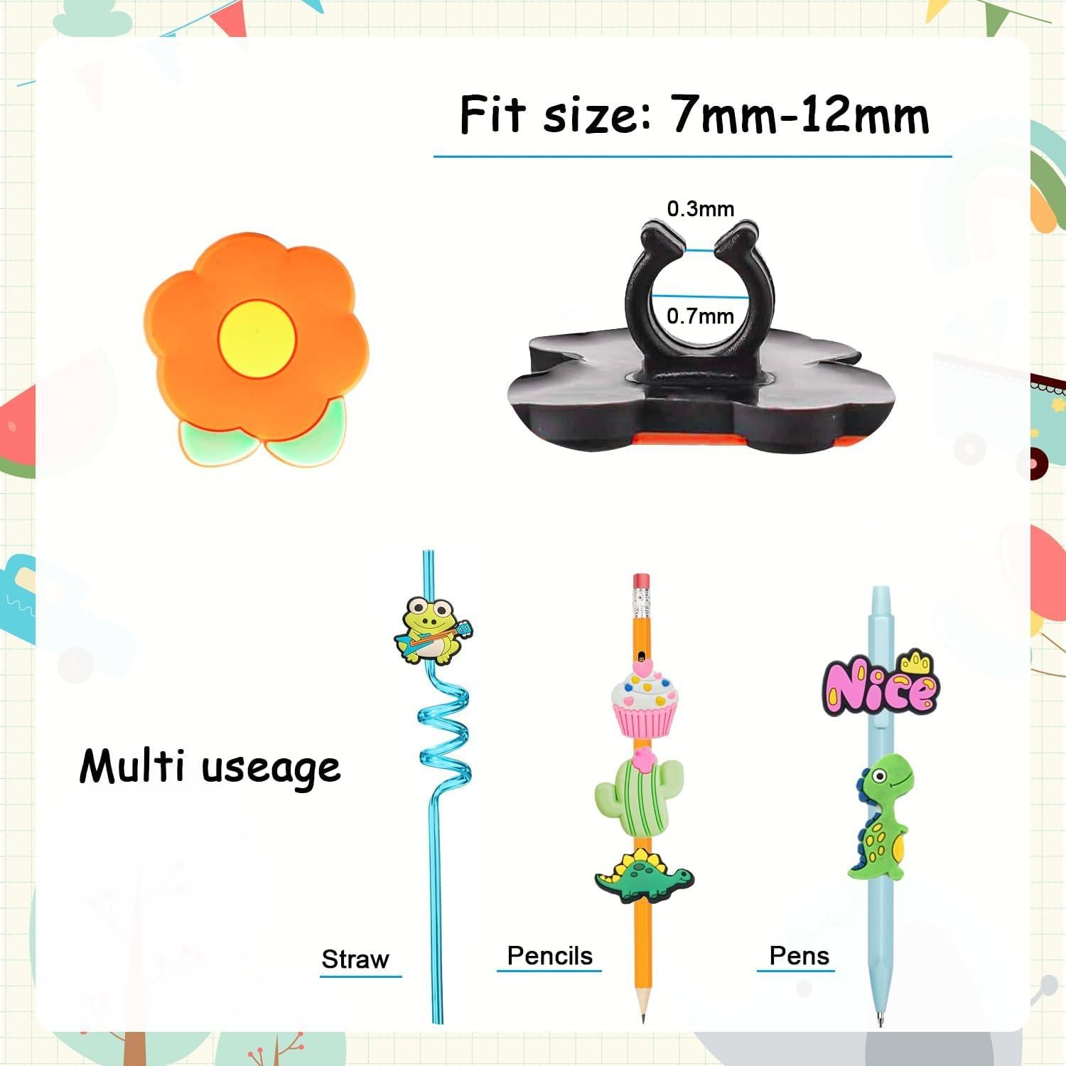 45 Adornos para Lápices Juszok PVC Multicolor - Regalos Escolares