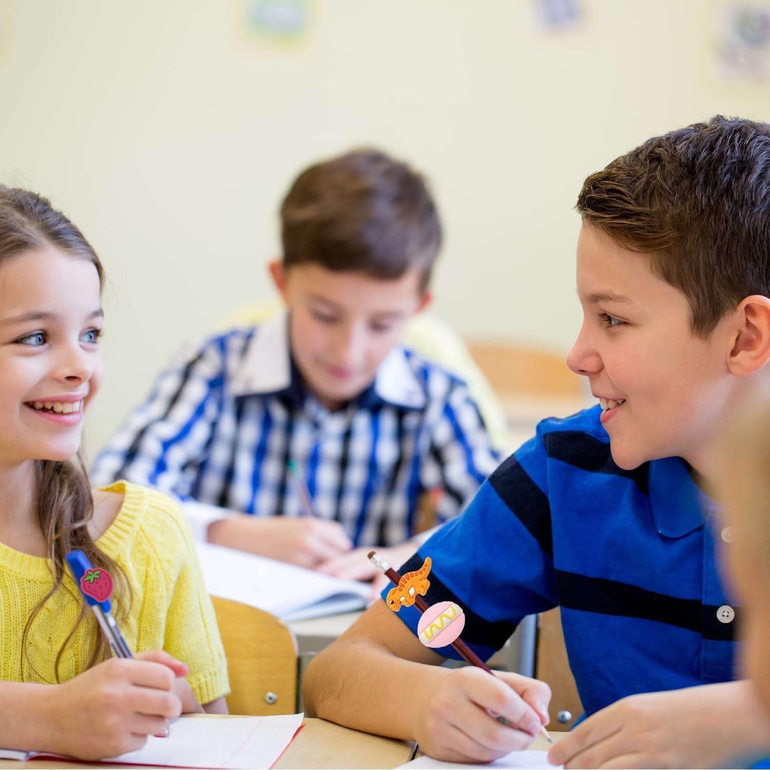 45 Adornos para Lápices Juszok PVC Multicolor - Regalos Escolares