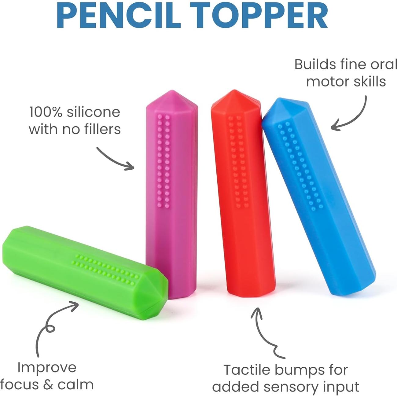 Tapa de Lápiz Masticable Sensory 100% Silicona 6 Colores