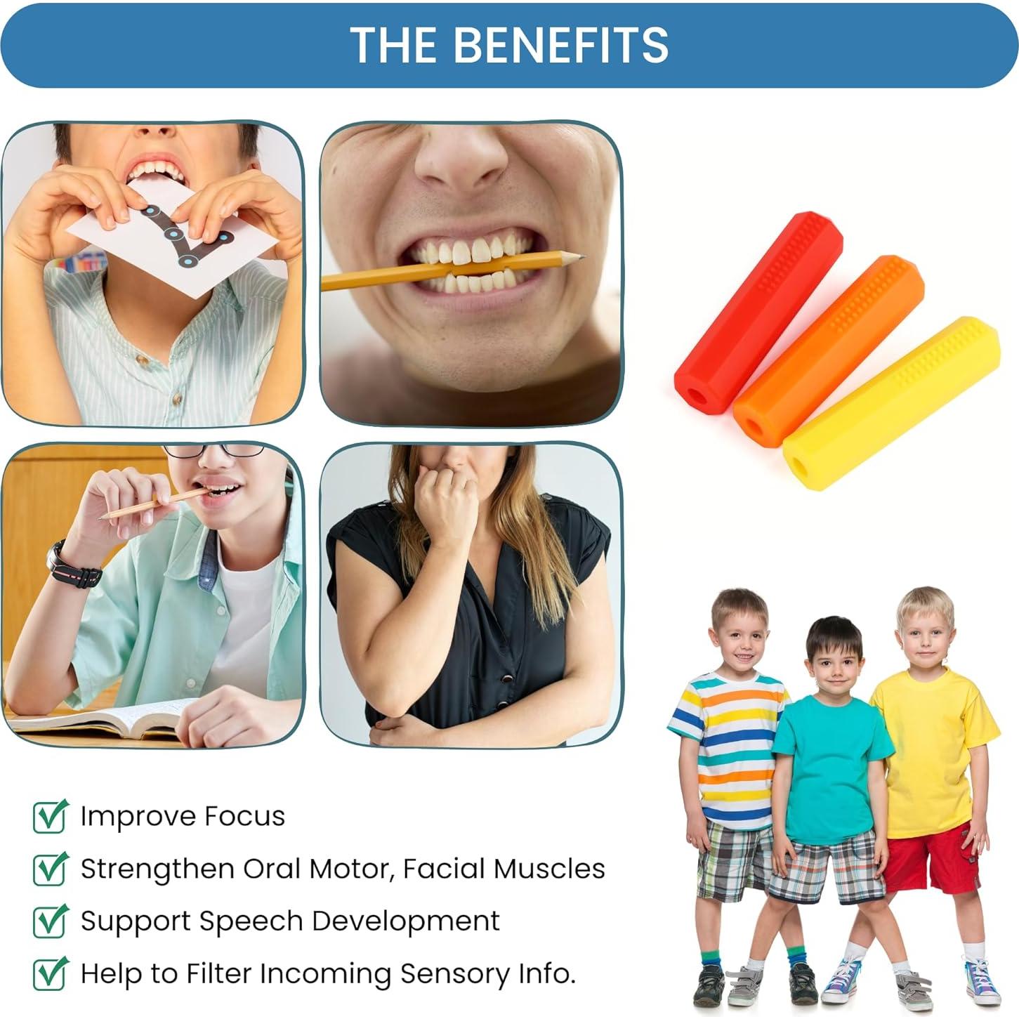 Tapa de Lápiz Masticable Sensory 100% Silicona 6 Colores