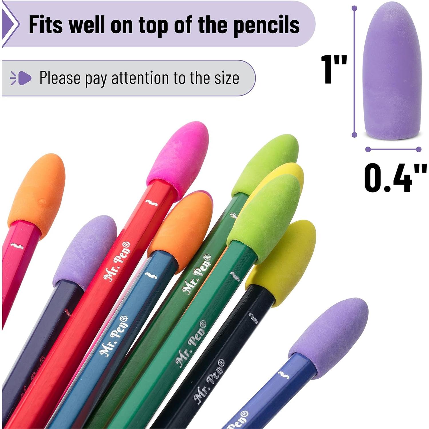 Borradores de lápiz Mr. Pen, paquete de 120 coloridos