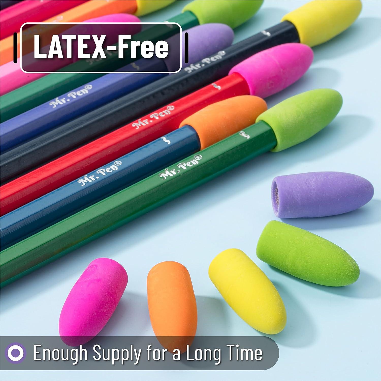 Borradores de lápiz Mr. Pen, paquete de 120 coloridos