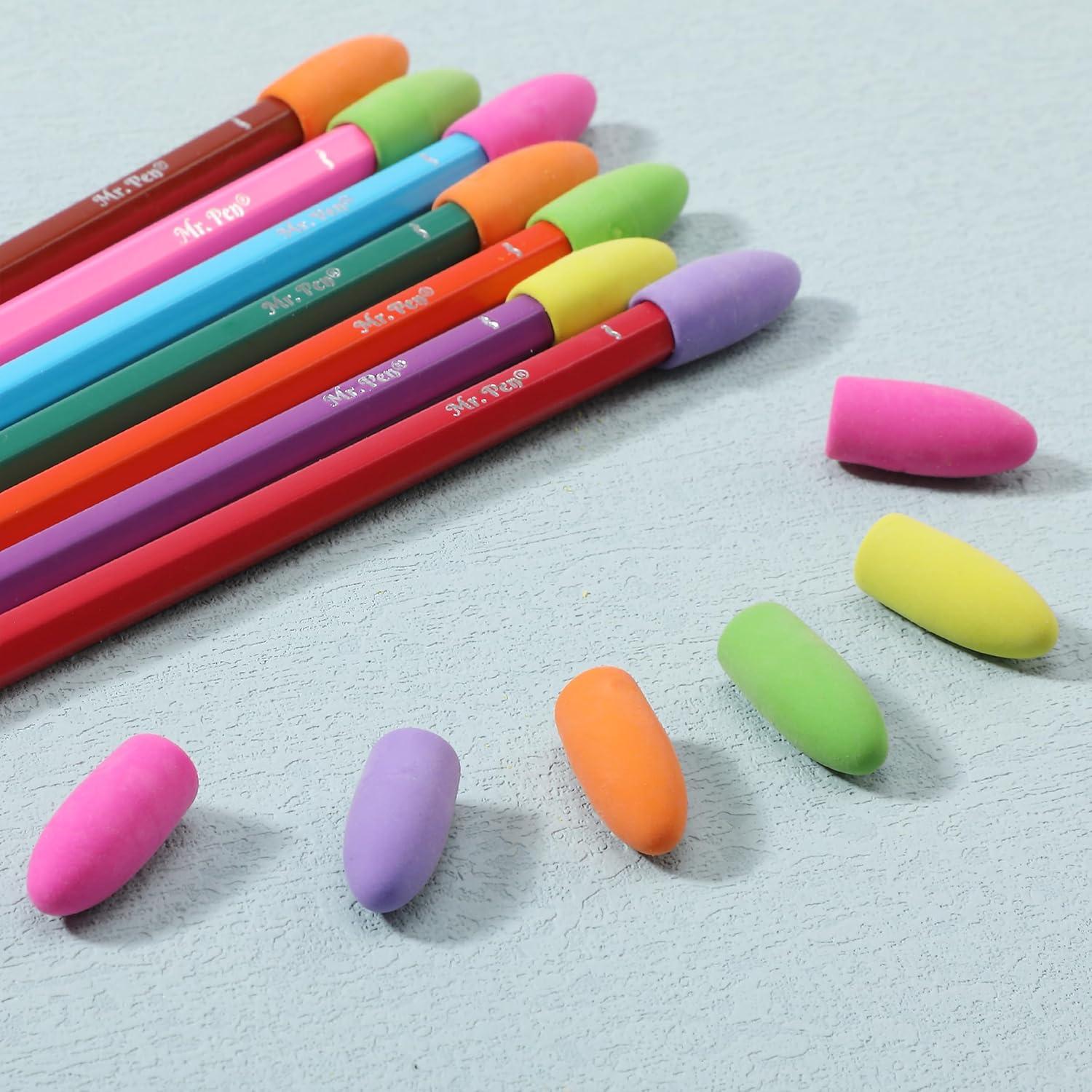 Borradores de lápiz Mr. Pen, paquete de 120 coloridos