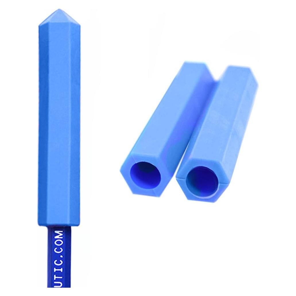 Tapa de lápiz masticable Krypto-Bite ARK - Azul muy resistente (3 unidades)