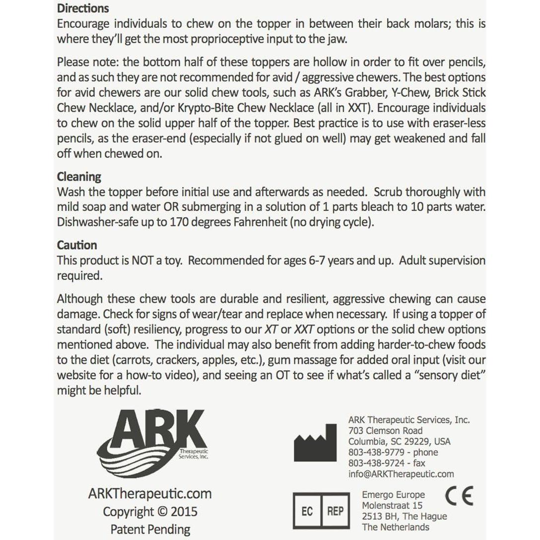 Tapa de lápiz masticable Krypto-Bite ARK - Azul muy resistente (3 unidades)