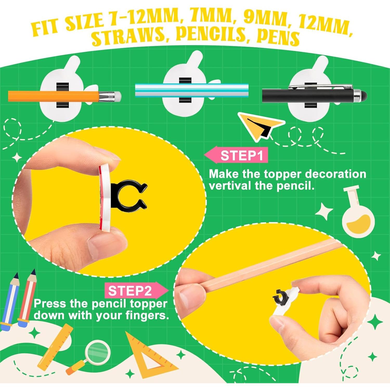 Clips de Lápiz WDAHDHP Multicolor - 50 Piezas para Escuela