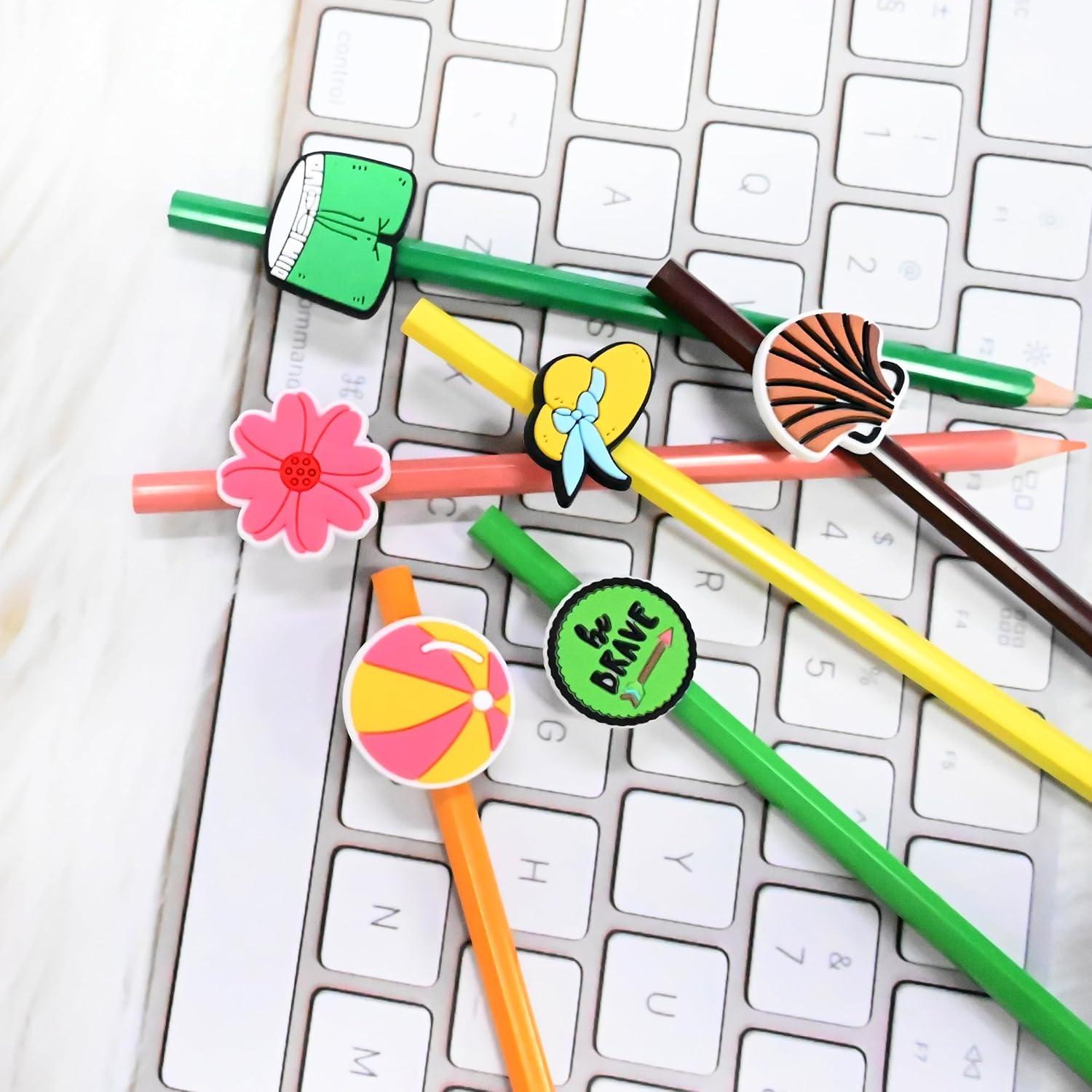 Adornos de Punta de Lápiz XHAOYEAHX 100PCS PVC Verano
