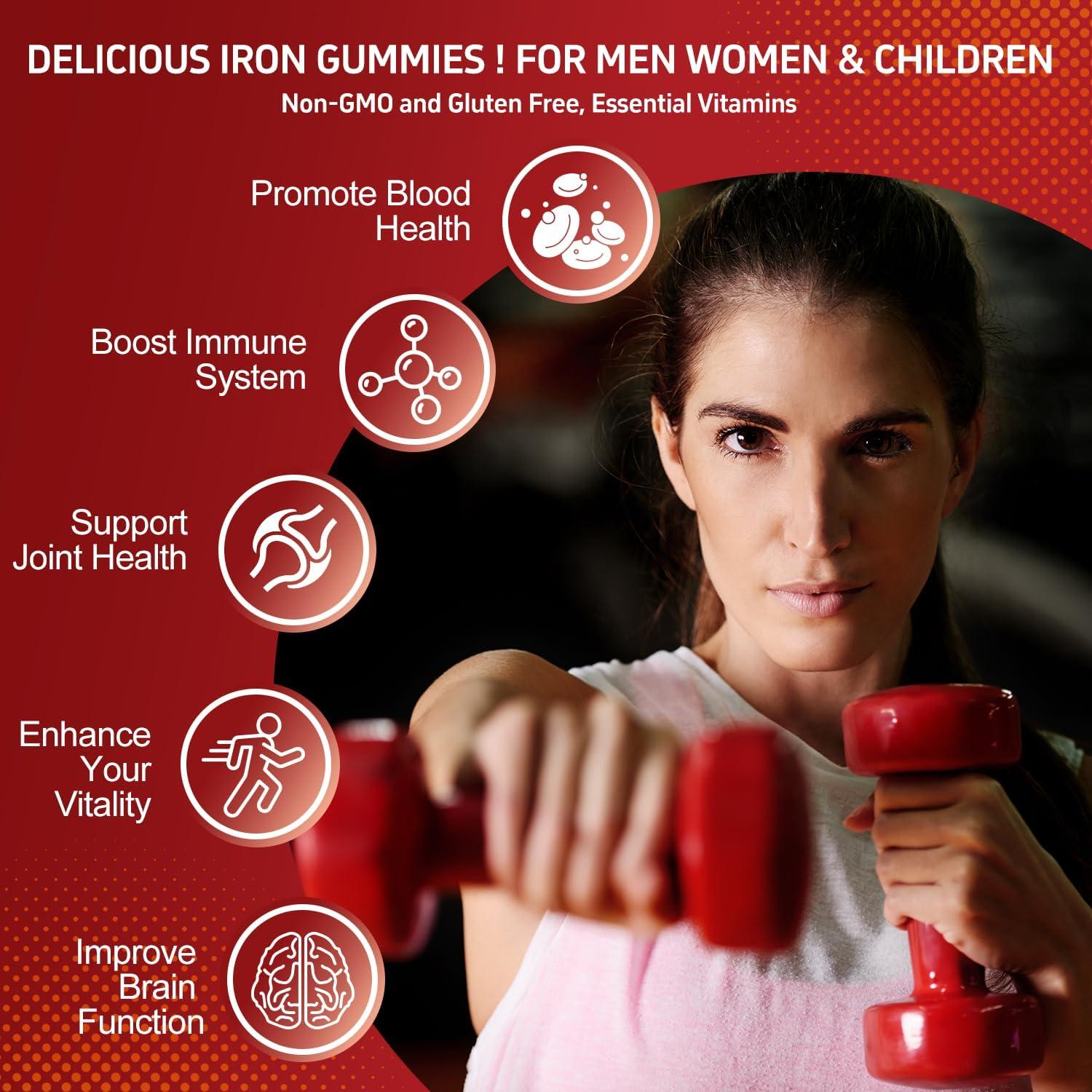 Gominolas de Hierro ZHPHK 65mg con Vitamina C 250mg Sabor Cereza