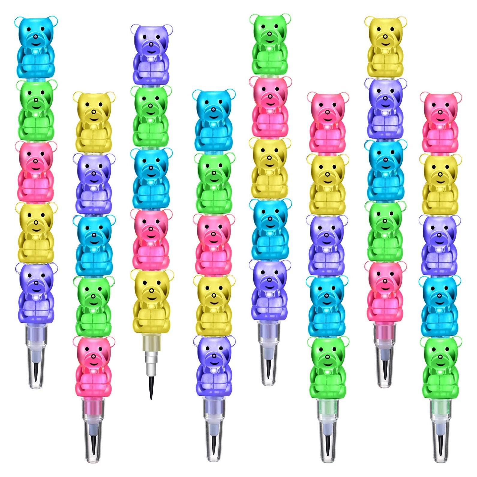 Lápices Apilables Boao 30 Pcs Oso Coloreados 5 en 1