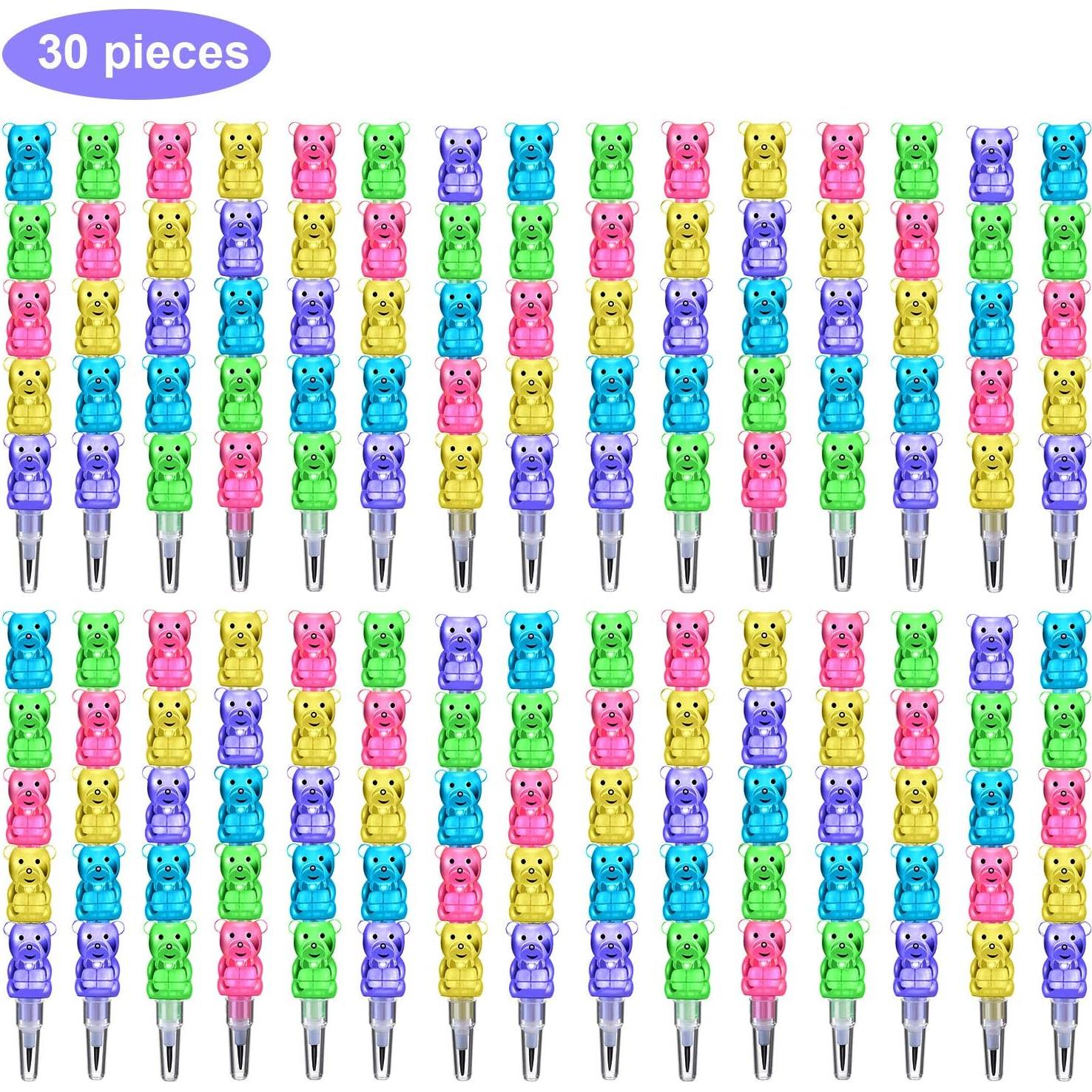 Lápices Apilables Boao 30 Pcs Oso Coloreados 5 en 1