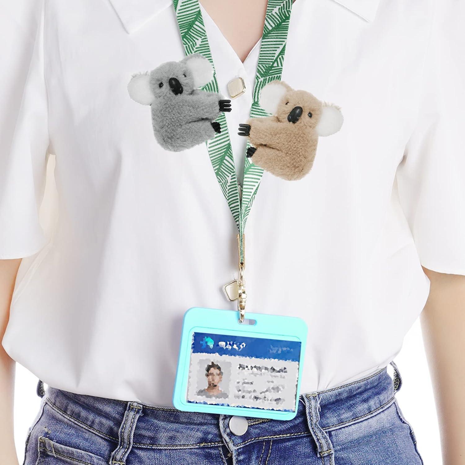 Set de 12 Clips de Koala Haakong en Gris y Caqui