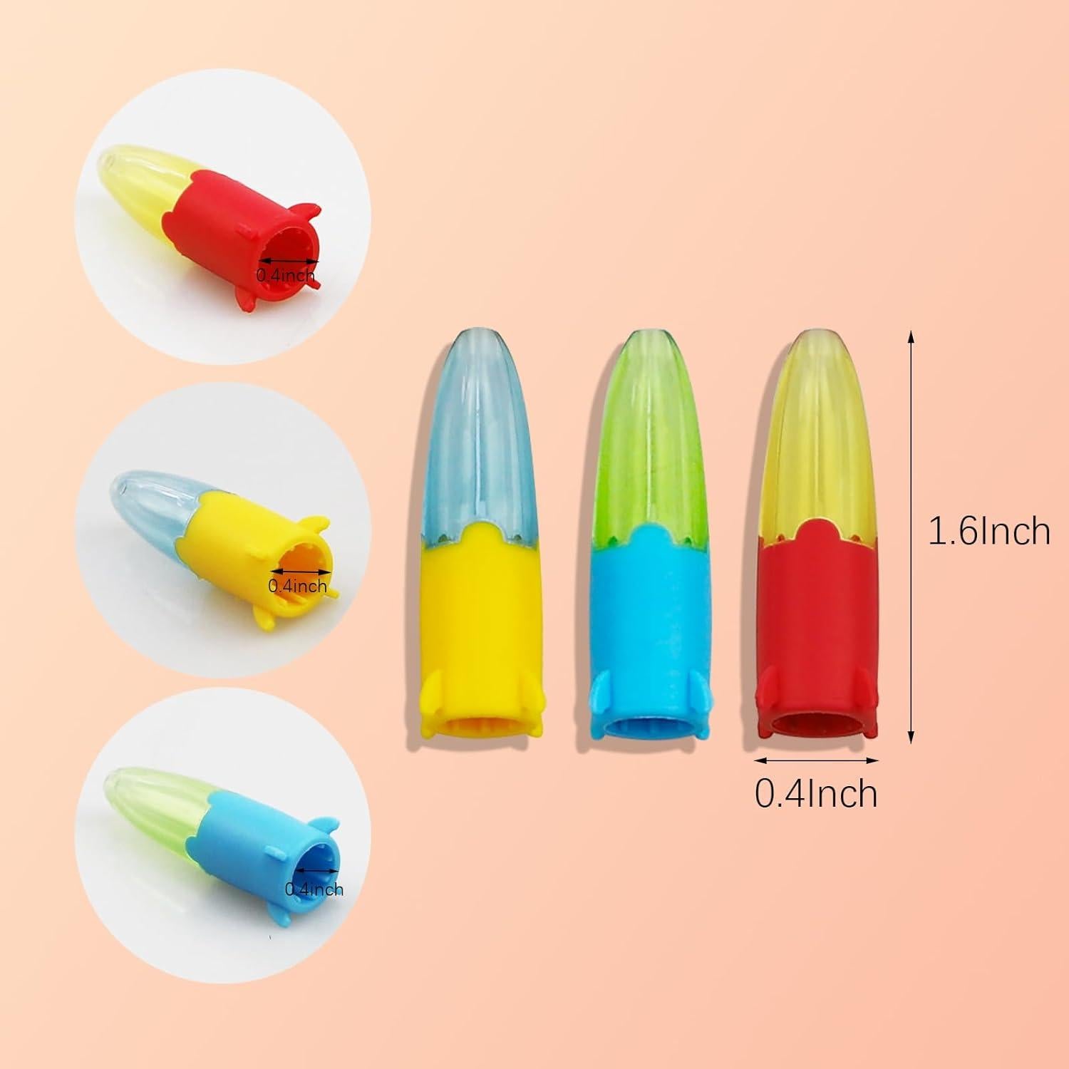 10 Protectores de Punta de Lápiz Silicona Multicolor Nuatpetin