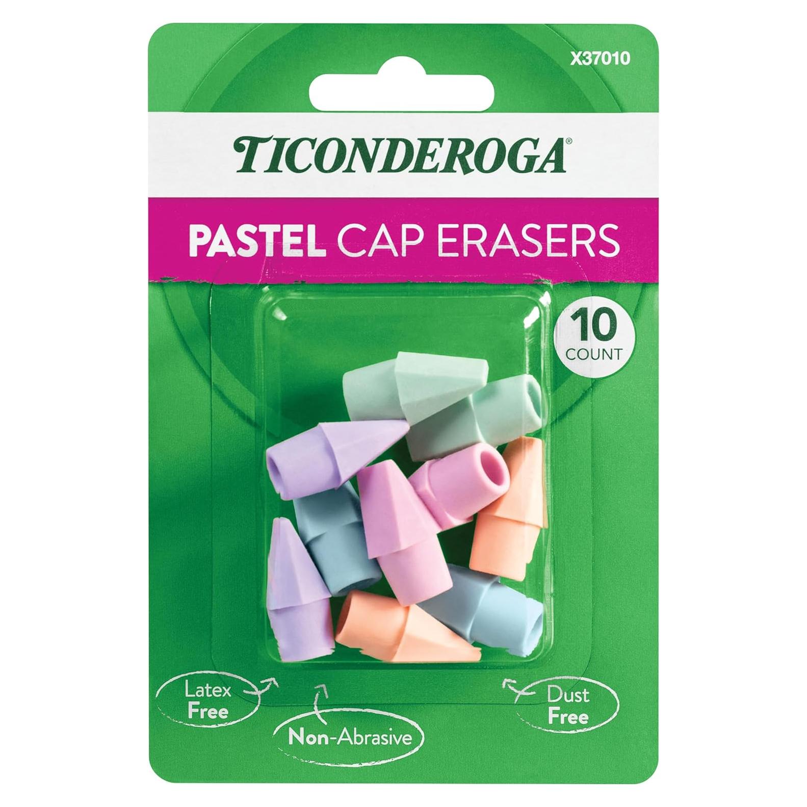 Borradores Ticonderoga pastel 10 unidades, libres de látex