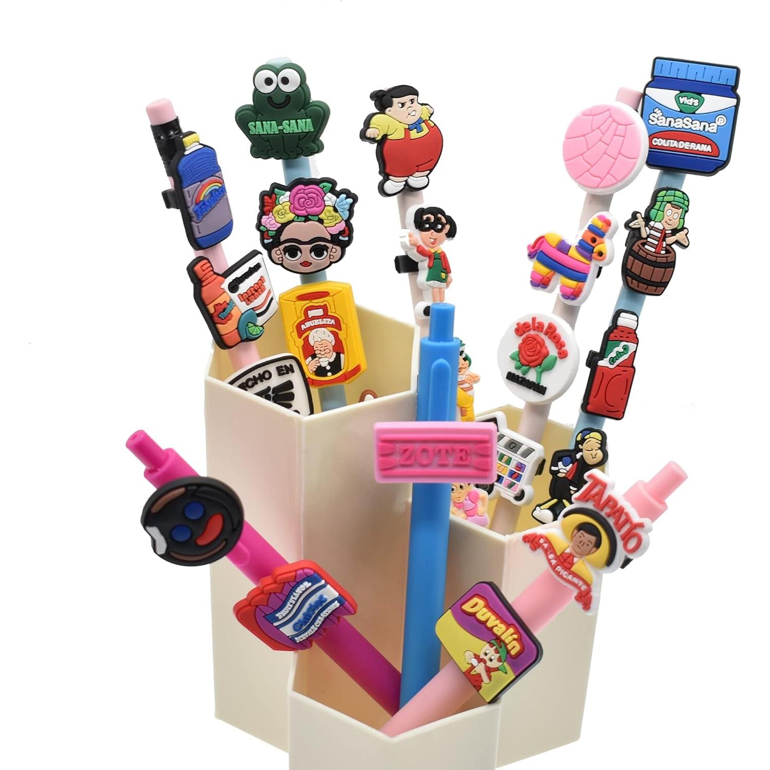 24 Adornos para Lápices Mexicanos Pabucle - Clip Decorativo