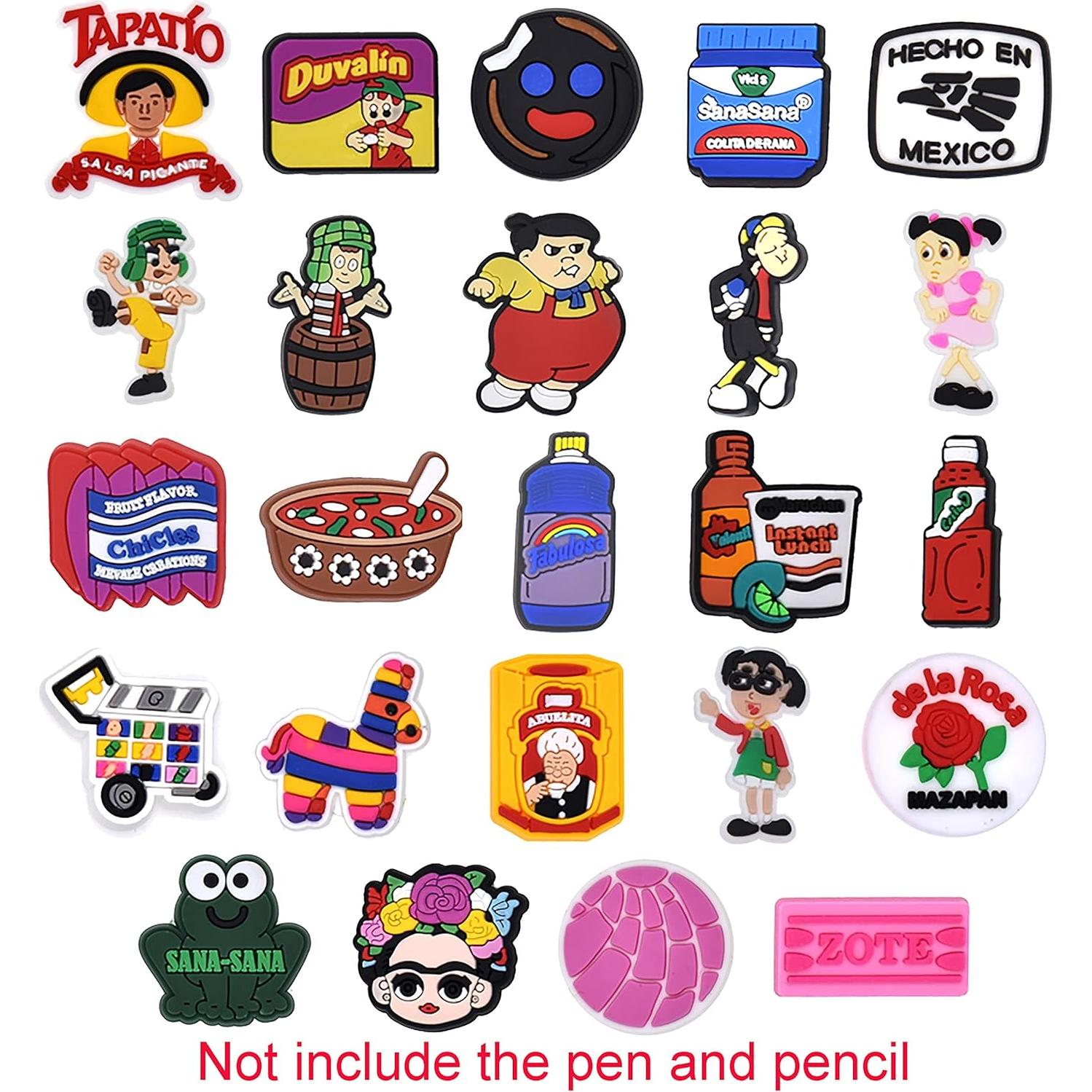 24 Adornos para Lápices Mexicanos Pabucle - Clip Decorativo