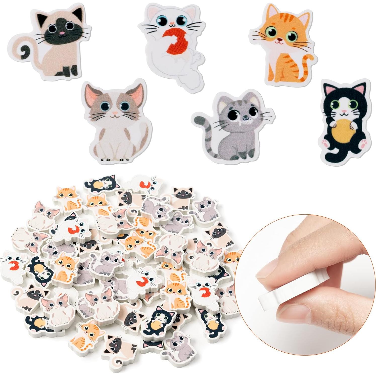 Borradores de Gato ANGOLIO 60 Pcs Multicolor para Niños