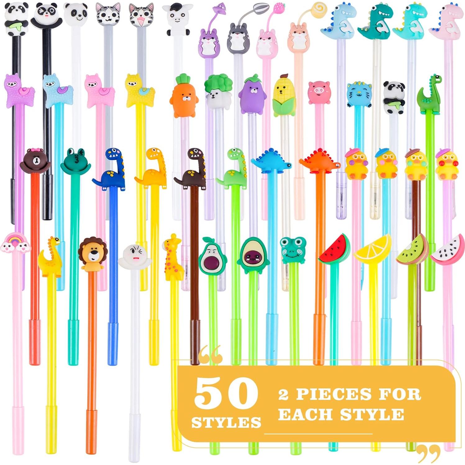 100 Lápices de Gel Kawaii SAIWEILAI ONLINE - 50 Estilos