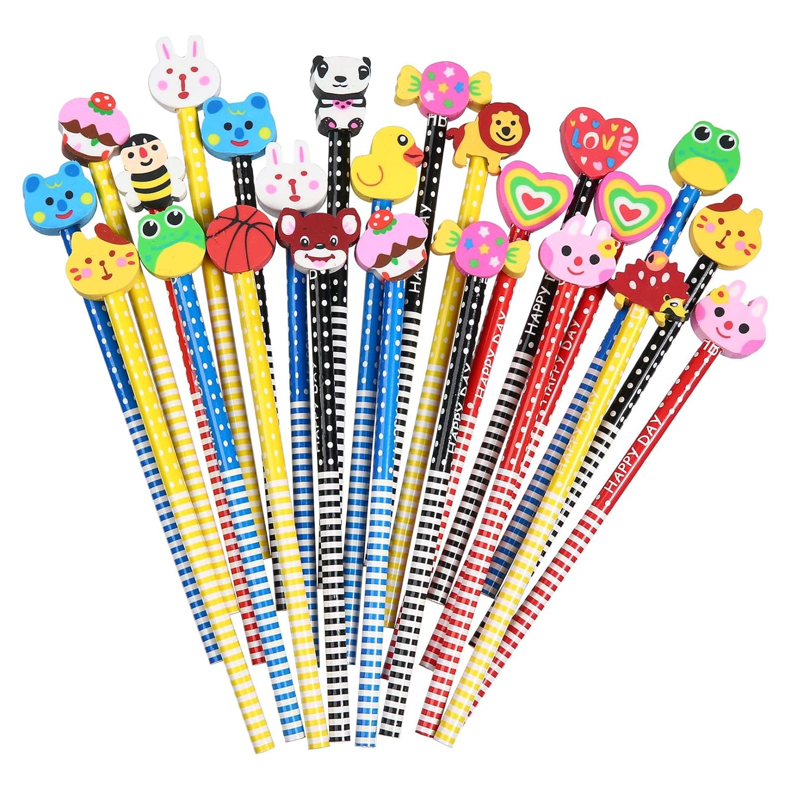 30 Lápices con Borradores de Animales QDXATIVP Multicolor