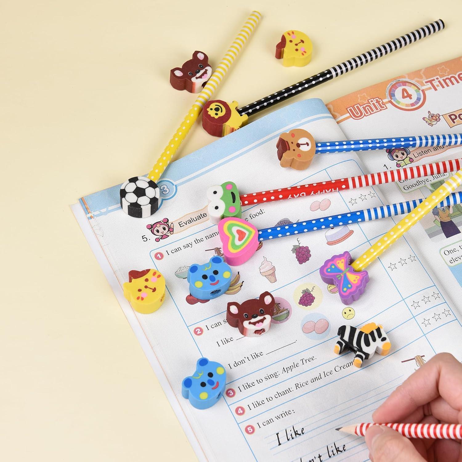 30 Lápices con Borradores de Animales QDXATIVP Multicolor