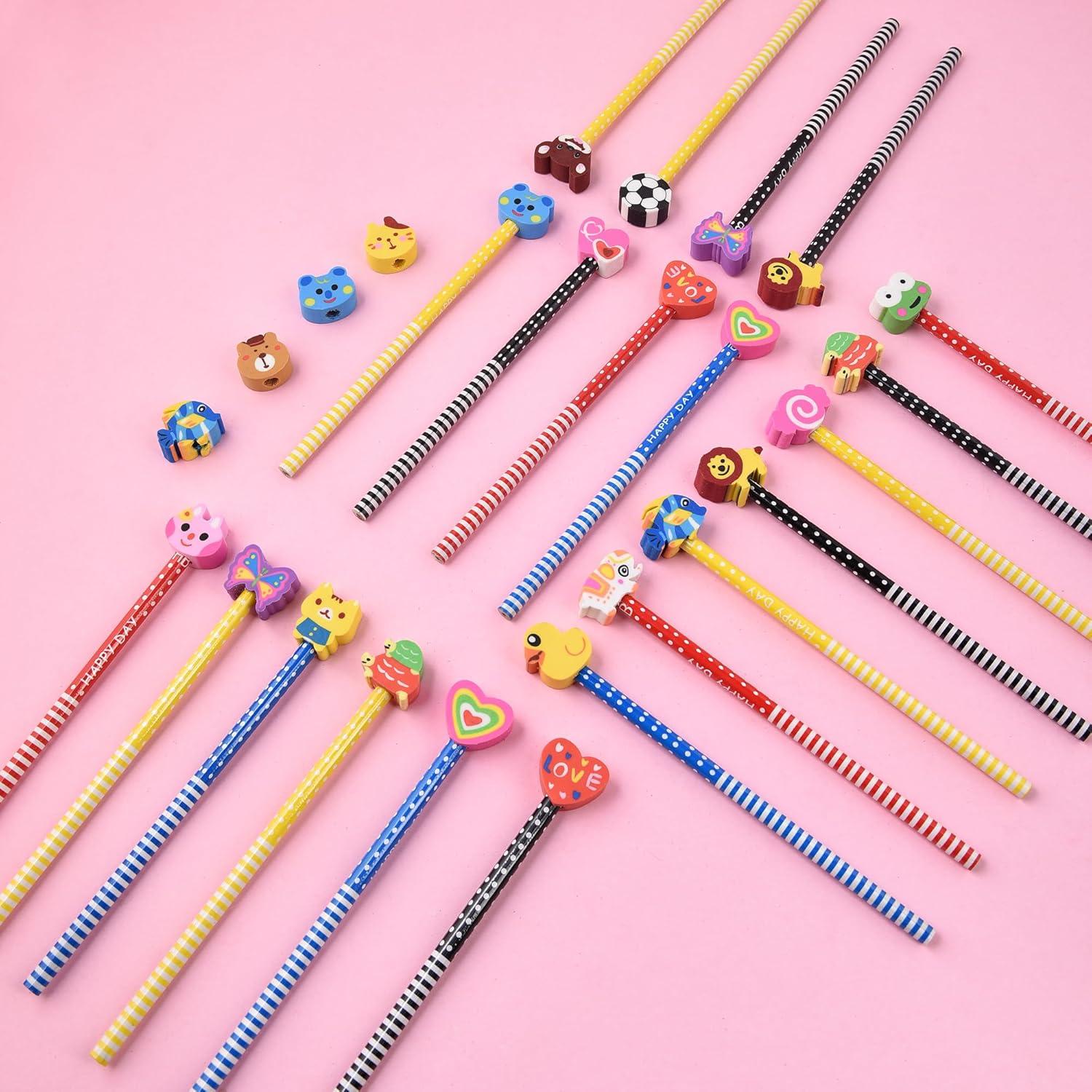 30 Lápices con Borradores de Animales QDXATIVP Multicolor