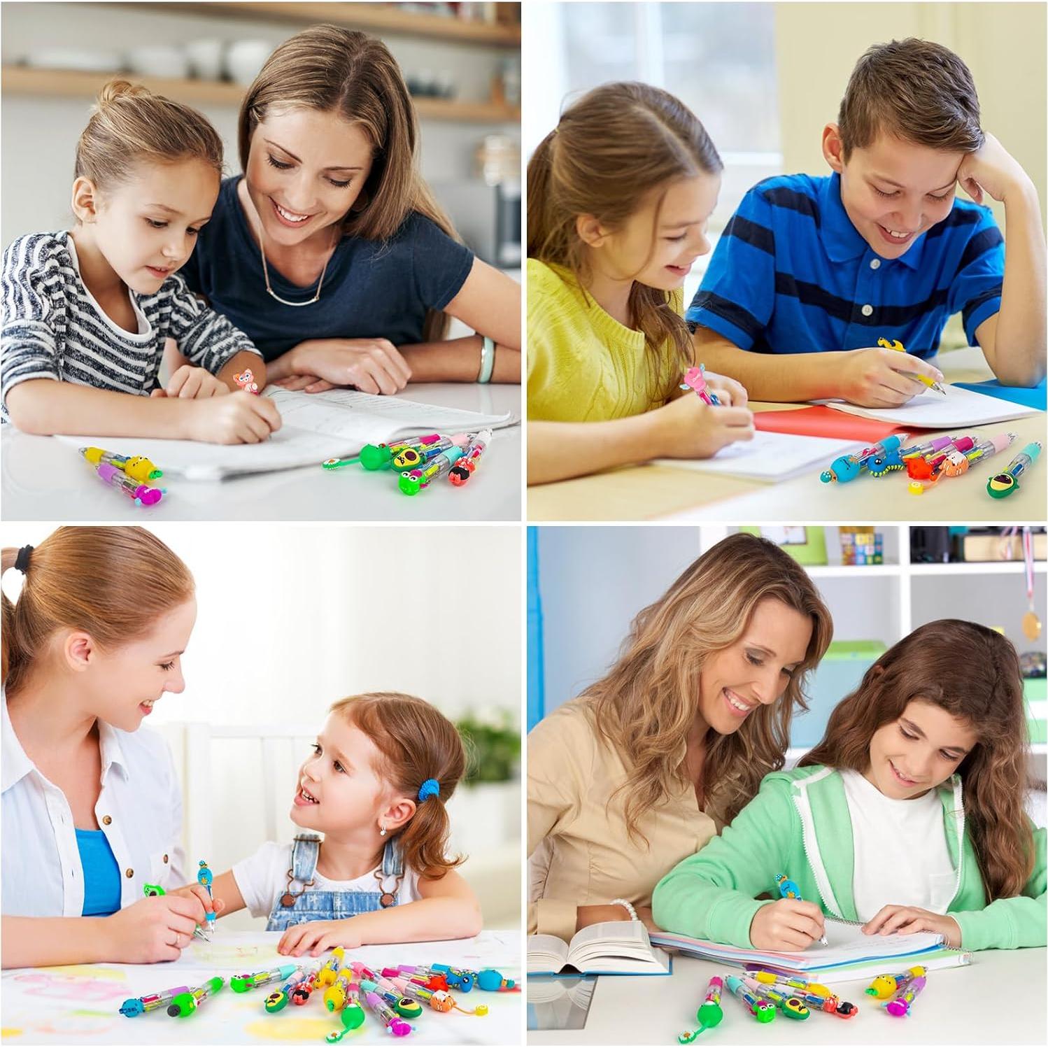 Bolígrafo Multicolor 4 en 1 HNSYYF - 24 Unidades para Niños