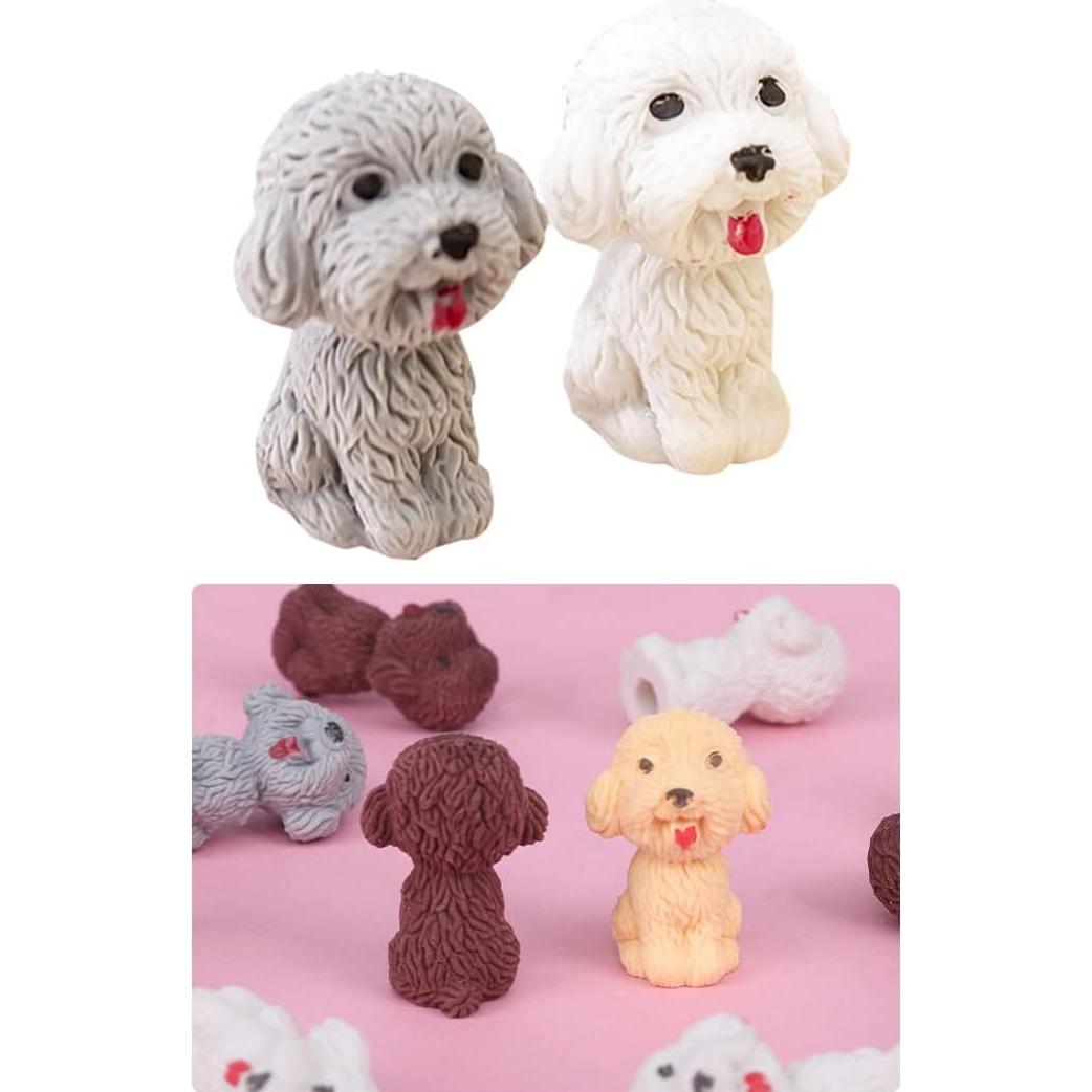 24 Borradores de Lápiz de Perro Waremew - Multicolor, 3D