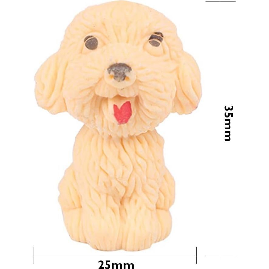 24 Borradores de Lápiz de Perro Waremew - Multicolor, 3D