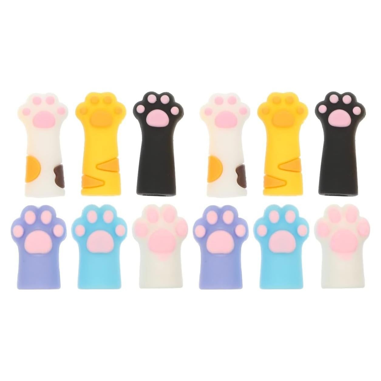 Funda de Lápiz de Silicona NUOBESTY 12 Pcs Adornos de Gato