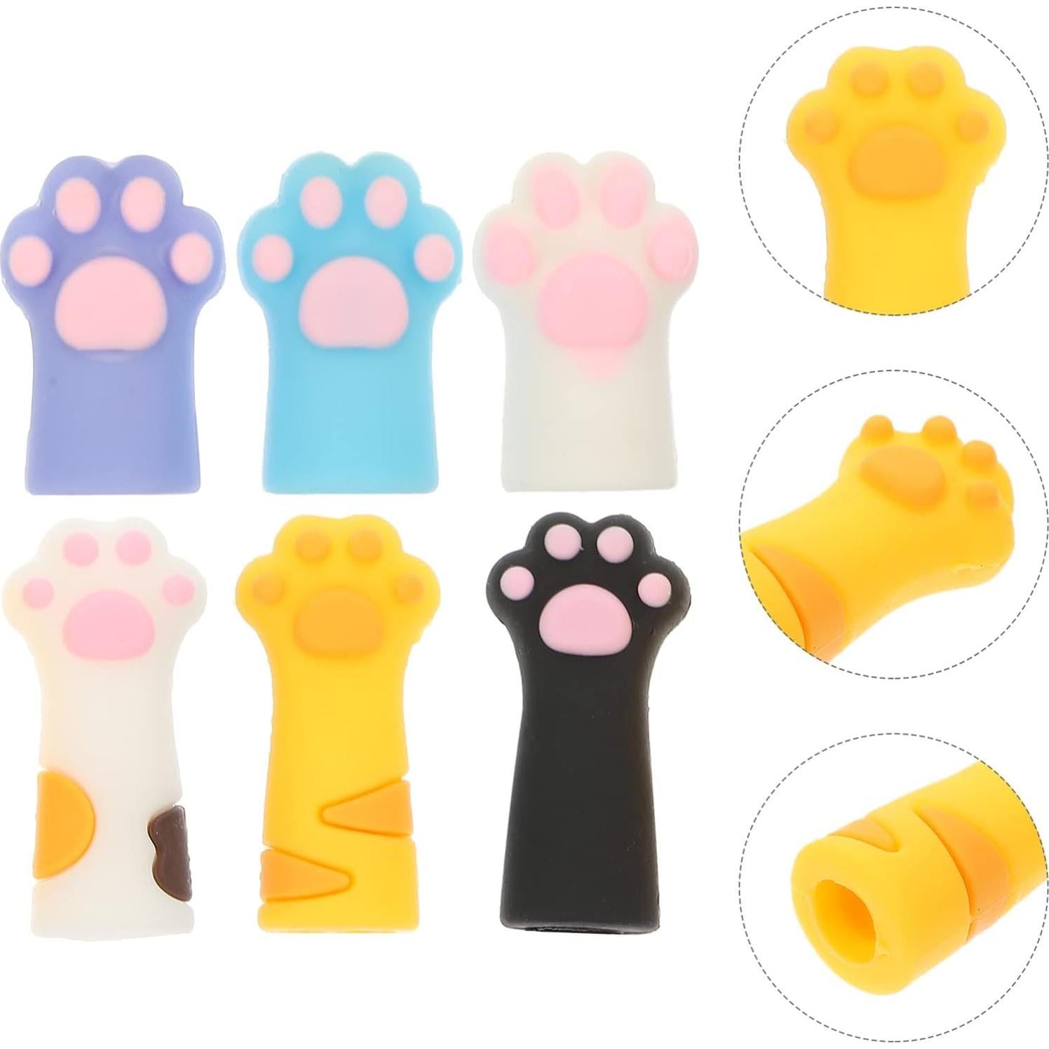 Funda de Lápiz de Silicona NUOBESTY 12 Pcs Adornos de Gato