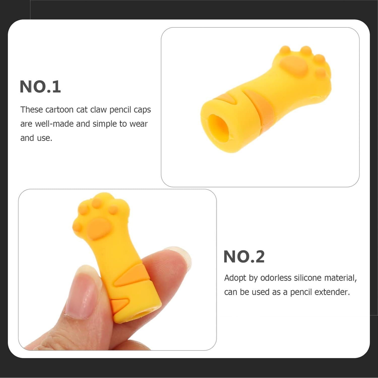 Funda de Lápiz de Silicona NUOBESTY 12 Pcs Adornos de Gato