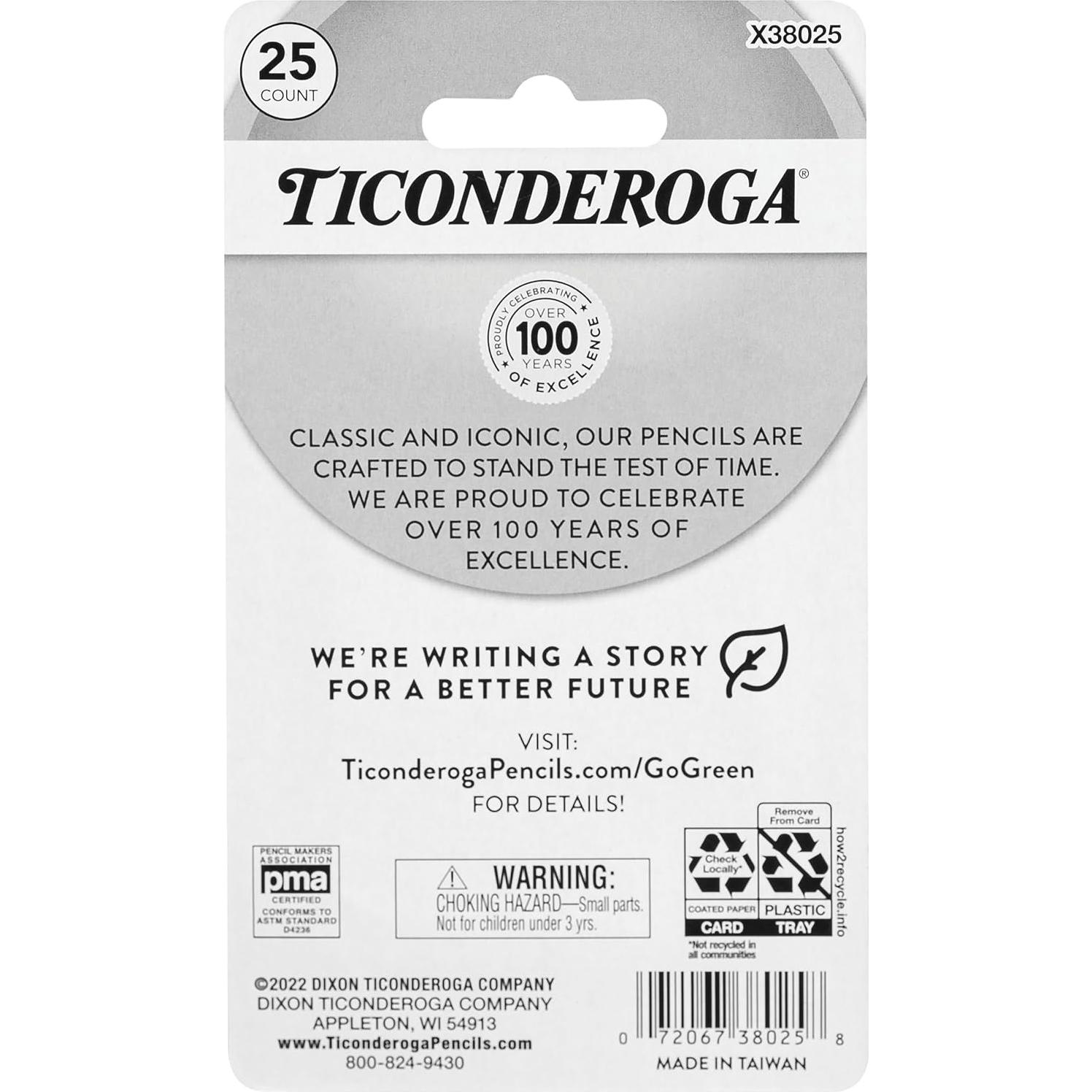 Borradores de Tapa de Lápiz Ticonderoga Blancos 25 Unidades