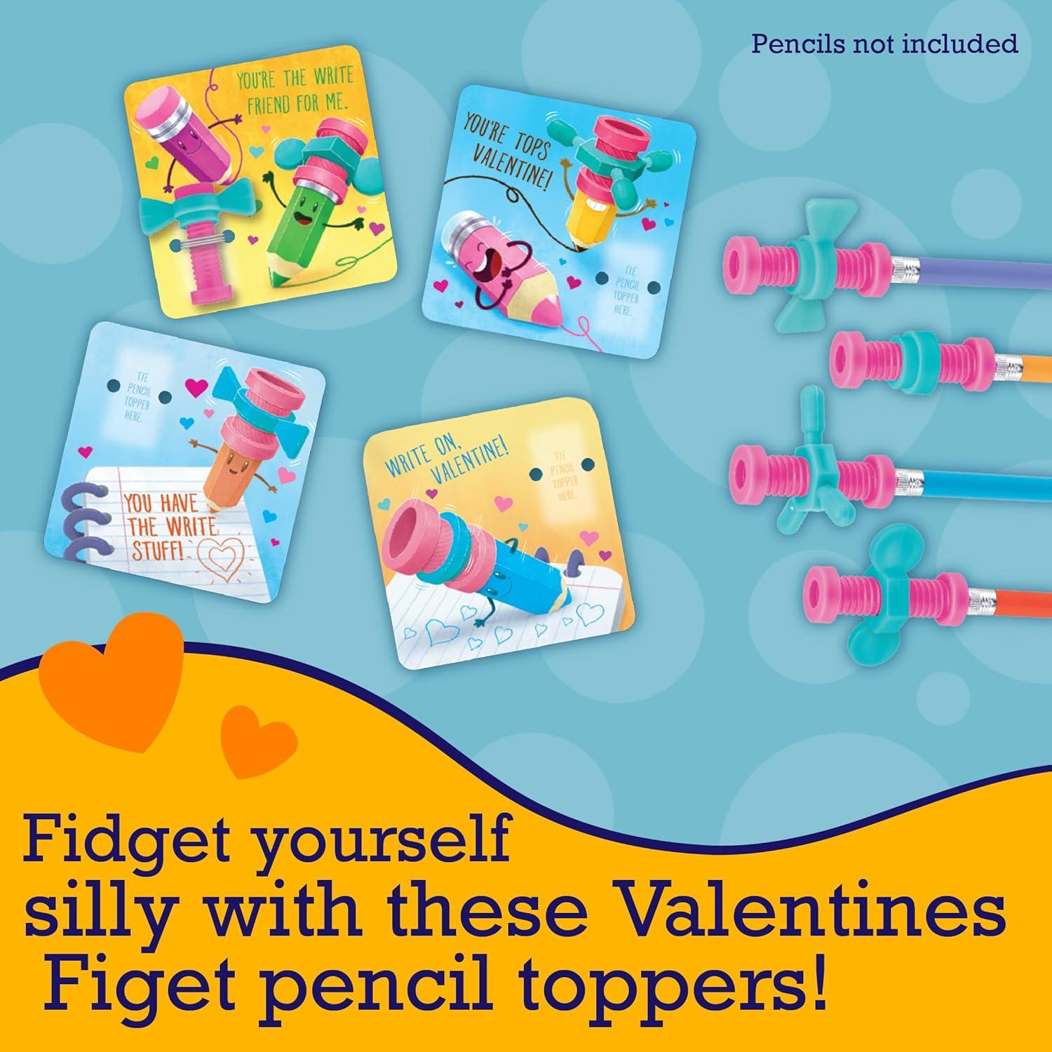 Tarjetas de San Valentín Peaceable Kingdom - 28 Adornos Fidget