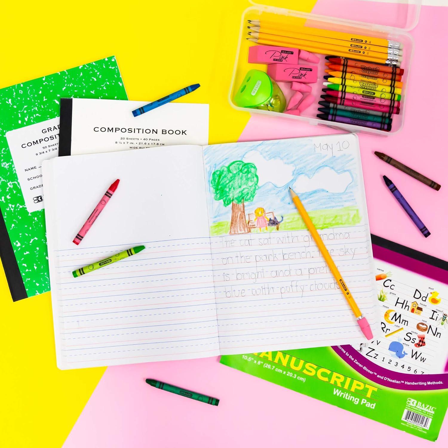 Borradores de Lápiz BAZIC 2-Paquete Flecha Rosa Sin Látex