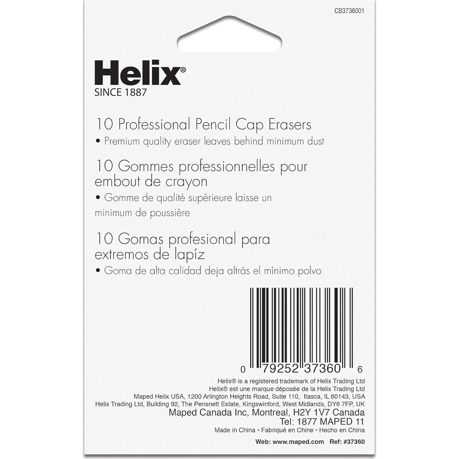 Gomas de Borrar de Capuchón Helix - 10 Unidades - Duraderas y Limpias