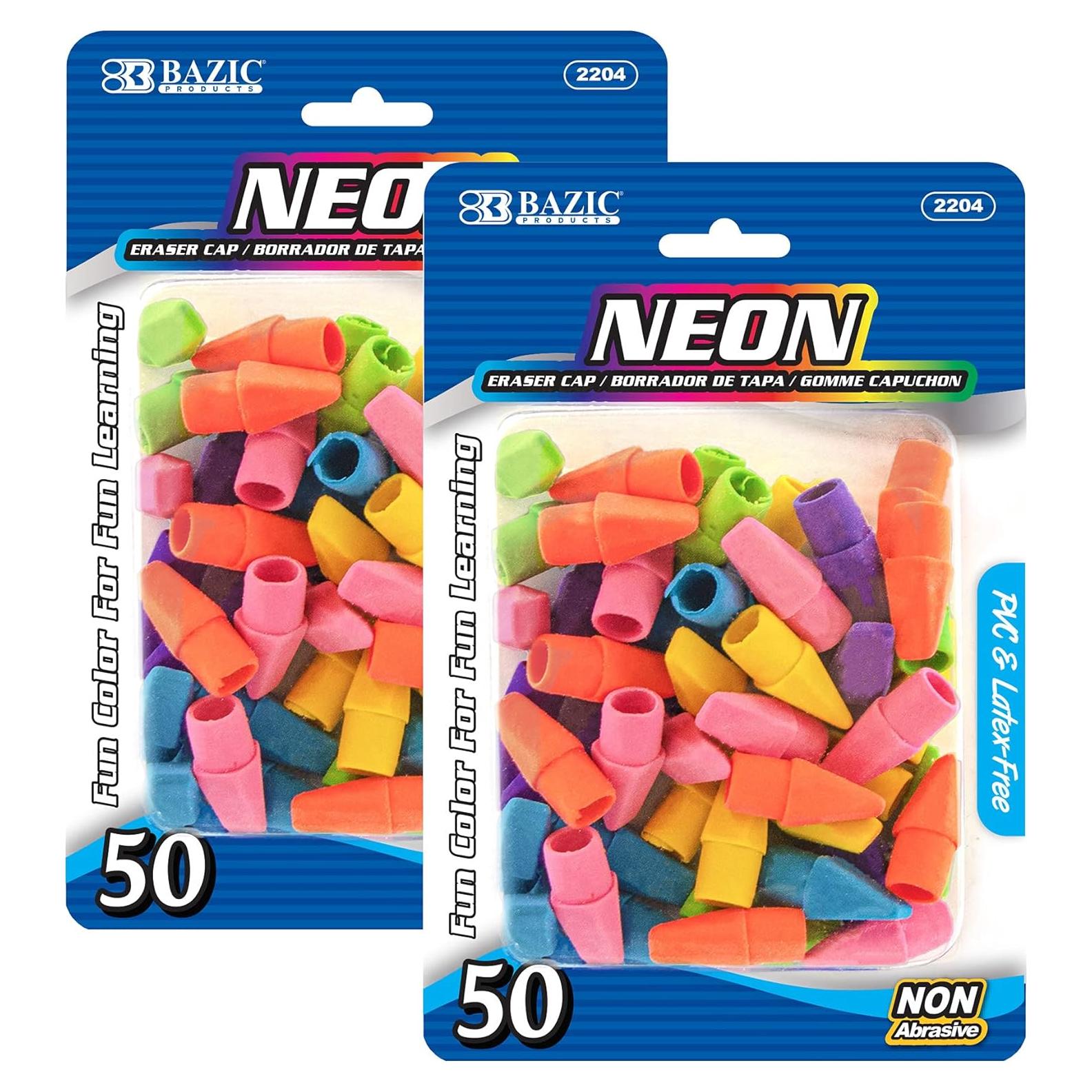 Borradores de Punta de Lápiz BAZIC 2 Paquetes 50 Unidades